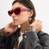 Geometrische cat-eye-zonnebril