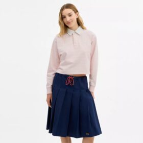 Gestreepte rugbypoloshirt met Horse and Carriage van biologisch katoen