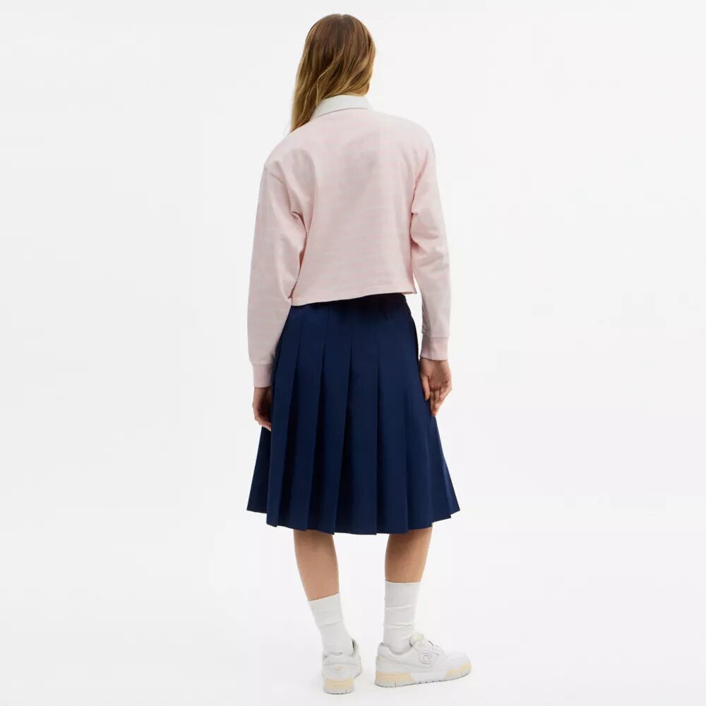 Gestreepte rugbypoloshirt met Horse and Carriage van biologisch katoen