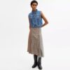 Gilet van gekrompen denim in werkstijl