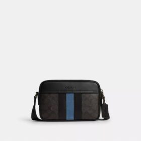 Graham-crossbodytas van Signature Canvas met varsity-strepen