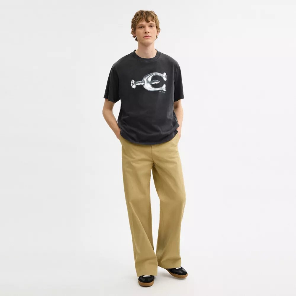Hardware Relaxed T-shirt van biologisch katoen
