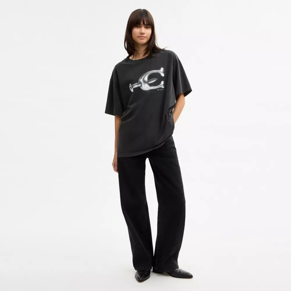 Hardware Relaxed T-shirt van biologisch katoen
