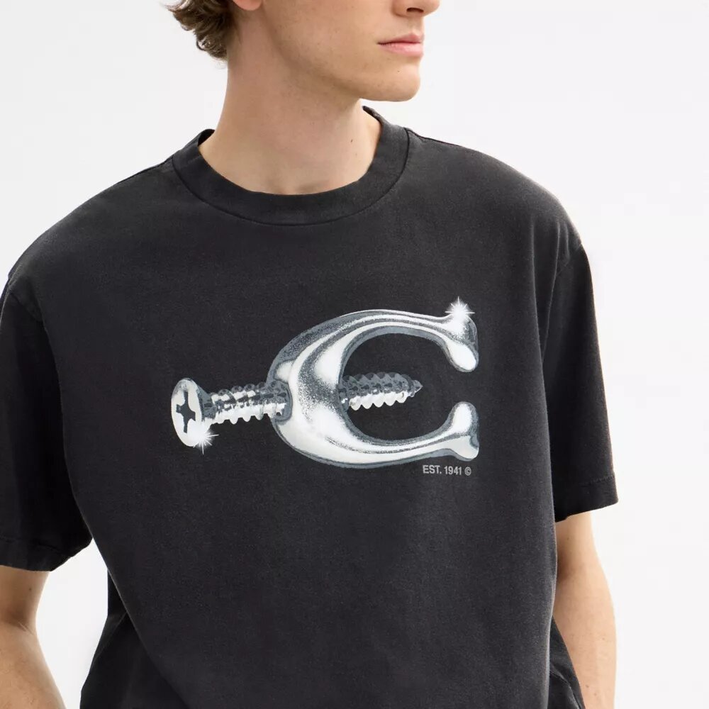 Hardware Relaxed T-shirt van biologisch katoen