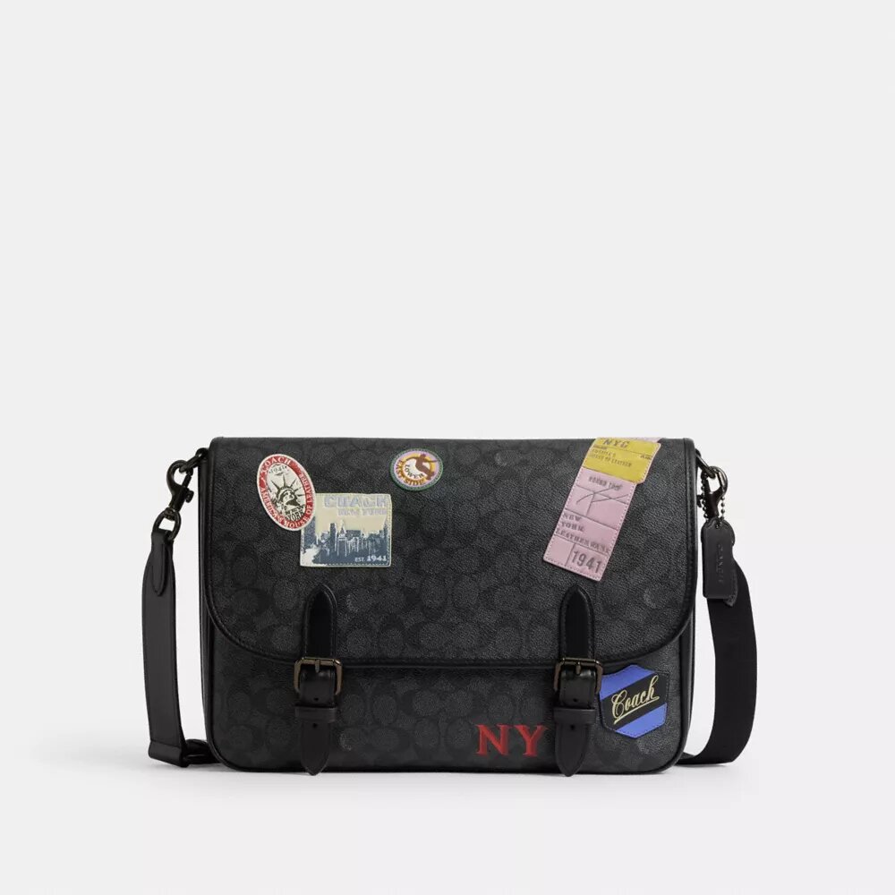 Hitch-messengertas van Signature Canvas met patches