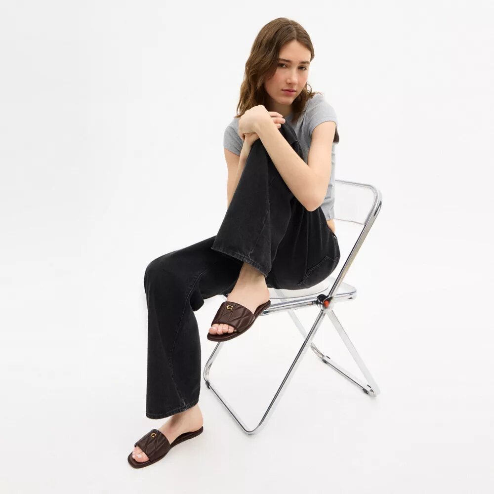 Holly-sandalen met doorgestikt patroon