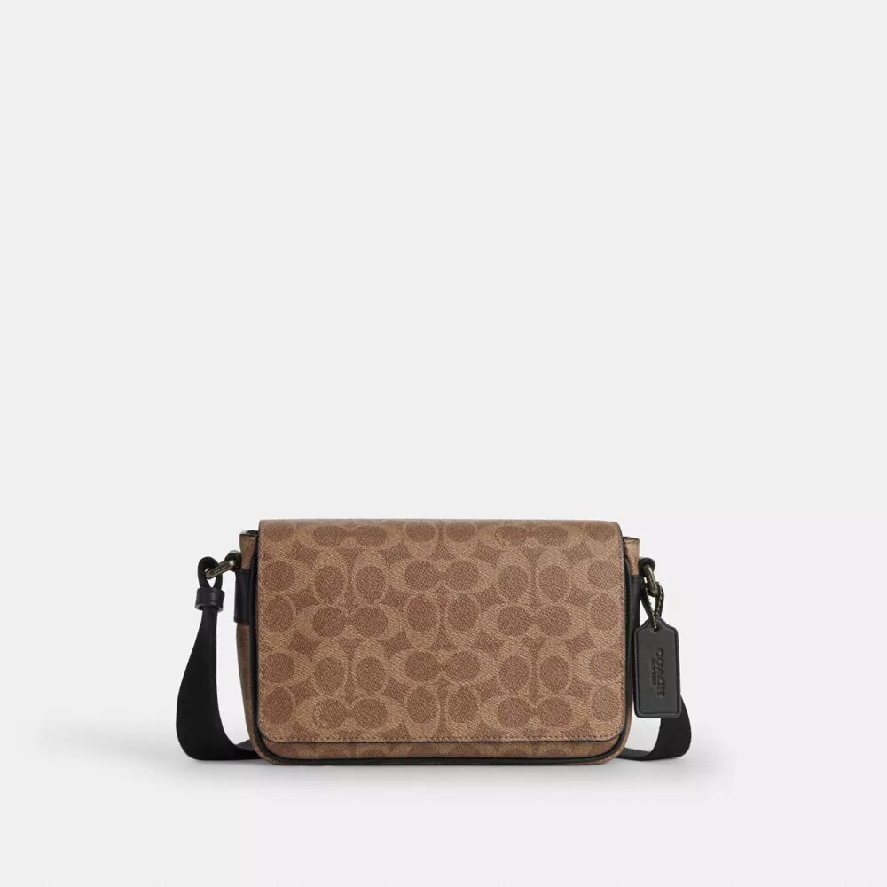 Jack kleine crossbodytas met klep van Signature Canvas