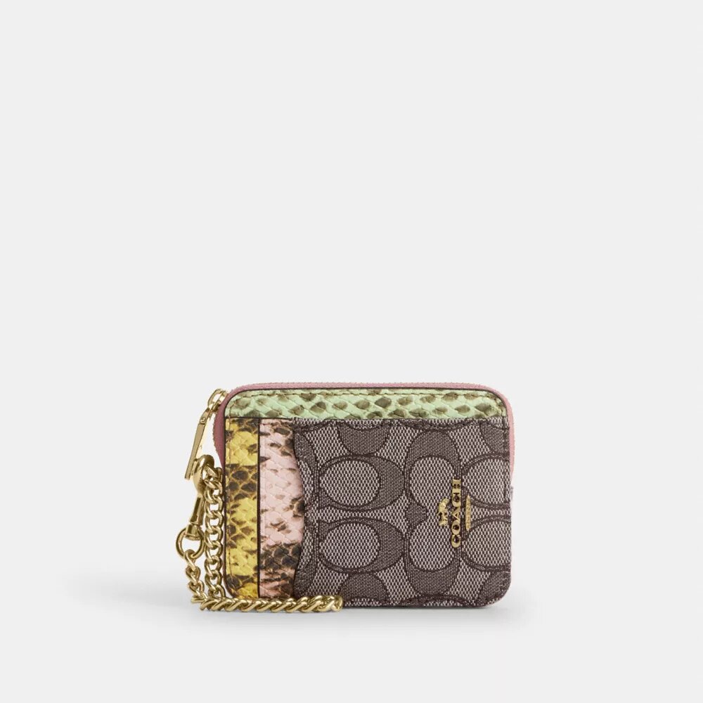 Kaartenetui met rits in kenmerkend jacquard