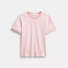Kenmerkend T-shirt met rand in biologisch katoen