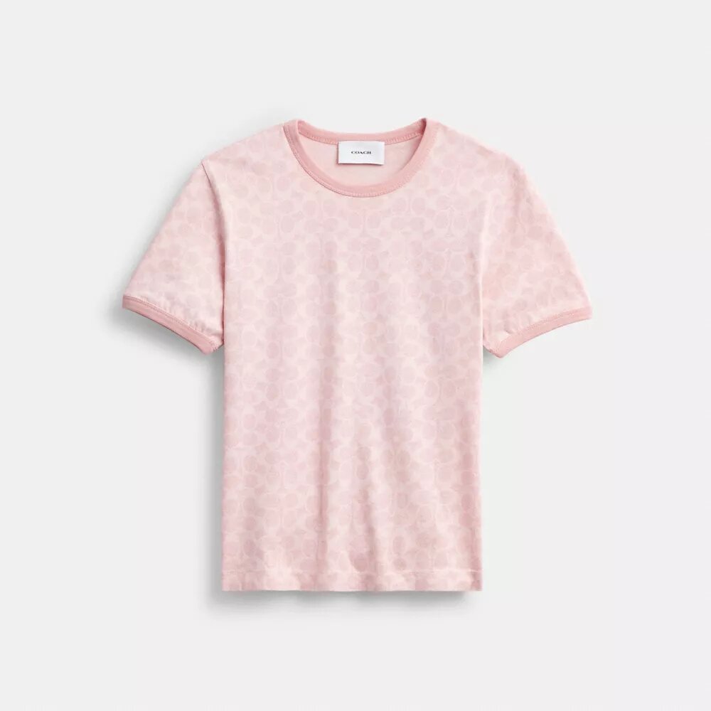 Kenmerkend T-shirt met rand in biologisch katoen