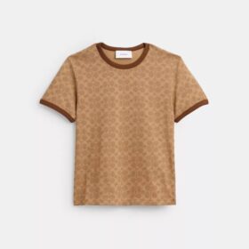 Kenmerkend T-shirt met rand in biologisch katoen