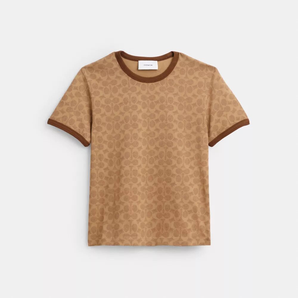 Kenmerkend T-shirt met rand in biologisch katoen