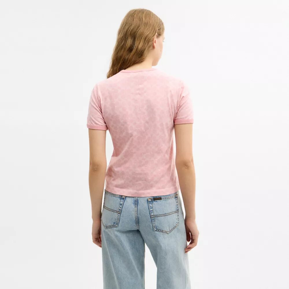 Kenmerkend T-shirt met rand in biologisch katoen