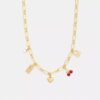 Ketting met kersen- en hartbedels