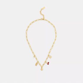 Ketting met kersen- en hartbedels