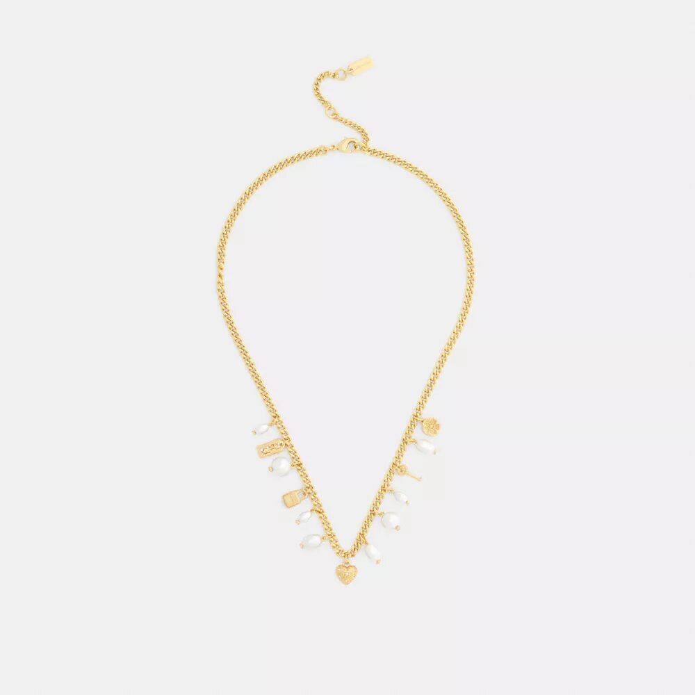 Ketting met parel- en hartbedel