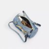 Kisslock Barrel-tas 28 van hergebruikt denim