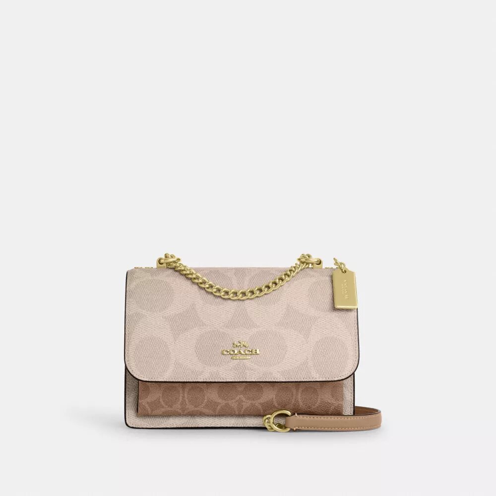 Klare crossbodytas van blokpatroon Signature Canvas
