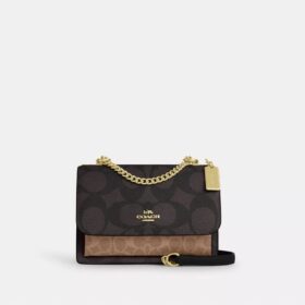 Klare crossbodytas van blokpatroon Signature Canvas
