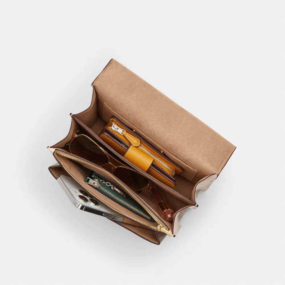 Klare crossbodytas van blokpatroon Signature Canvas