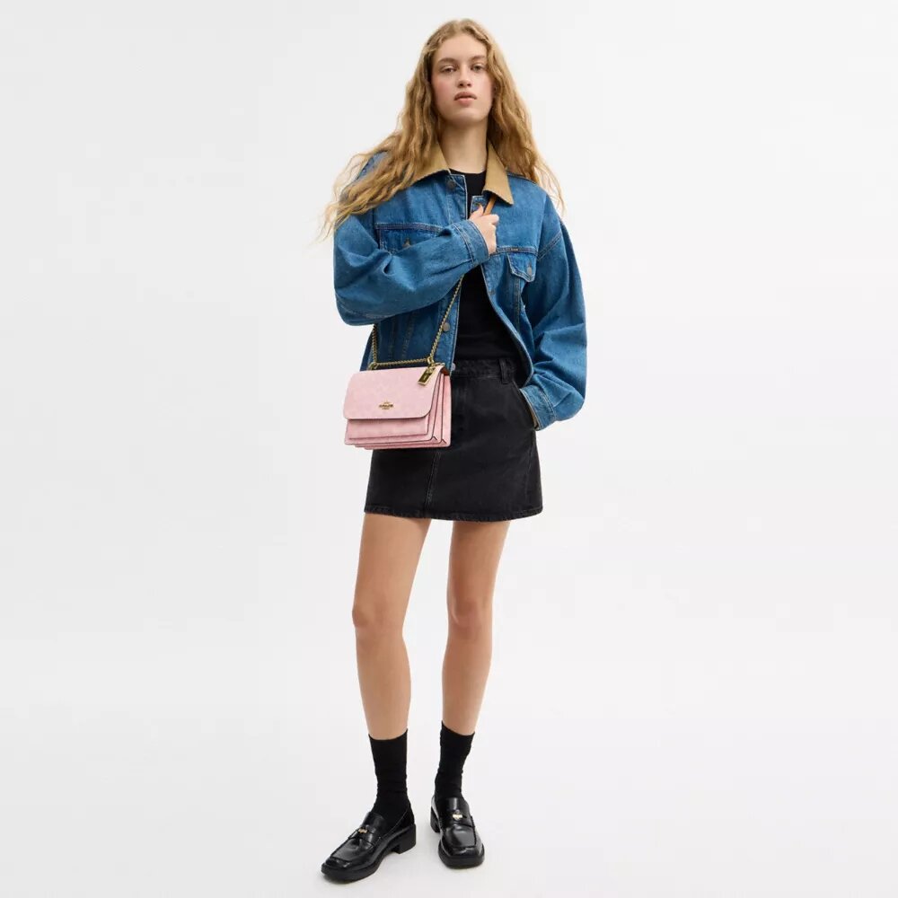 Klare crossbodytas van Signature Canvas met Bedels