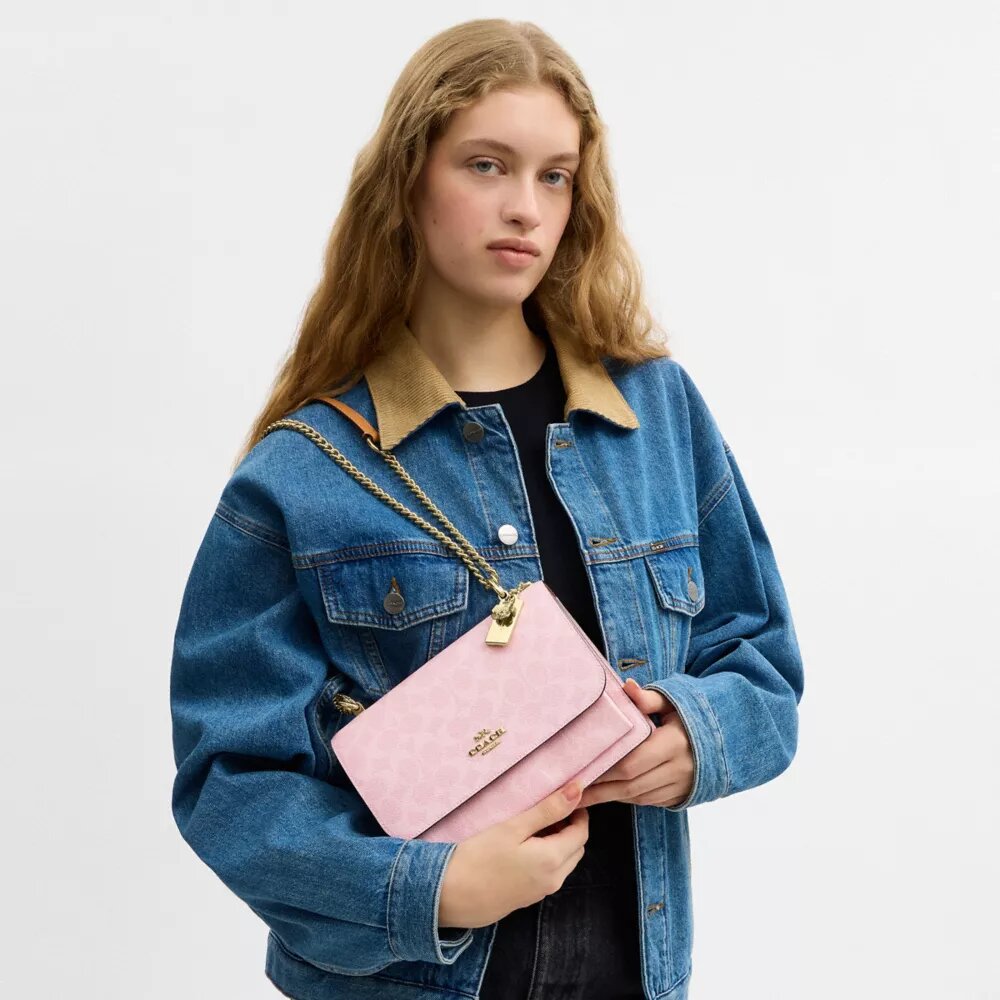 Klare crossbodytas van Signature Canvas met Bedels