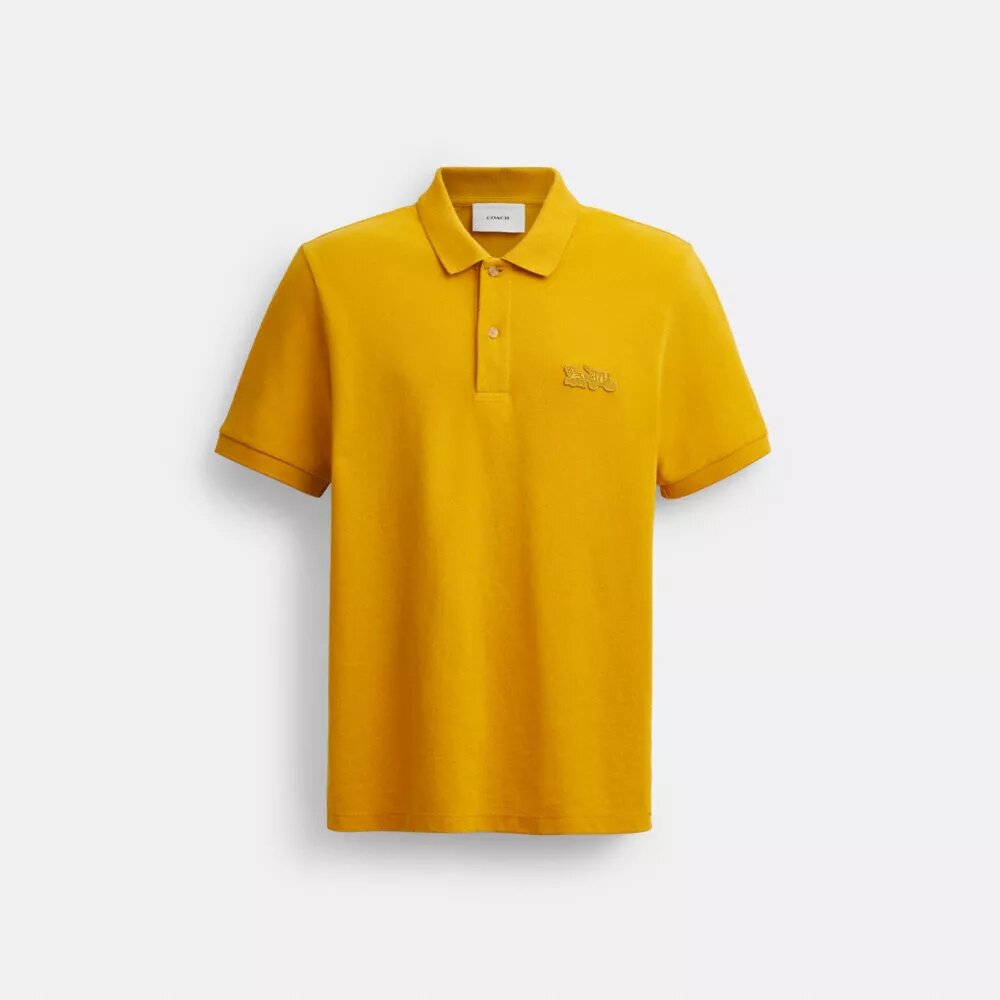Klassiek Poloshirt met Horse and Carriage-motief van biologisch katoen