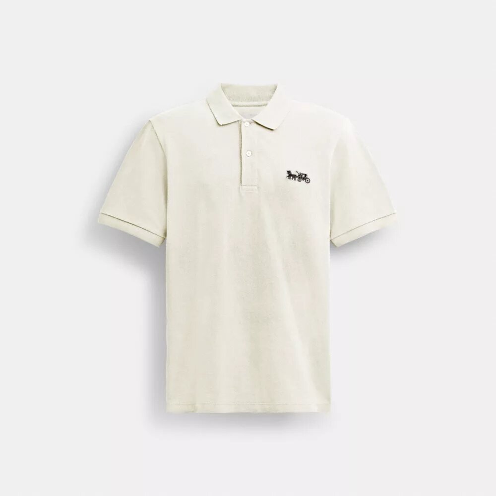 Klassiek Poloshirt met Horse and Carriage-motief van biologisch katoen
