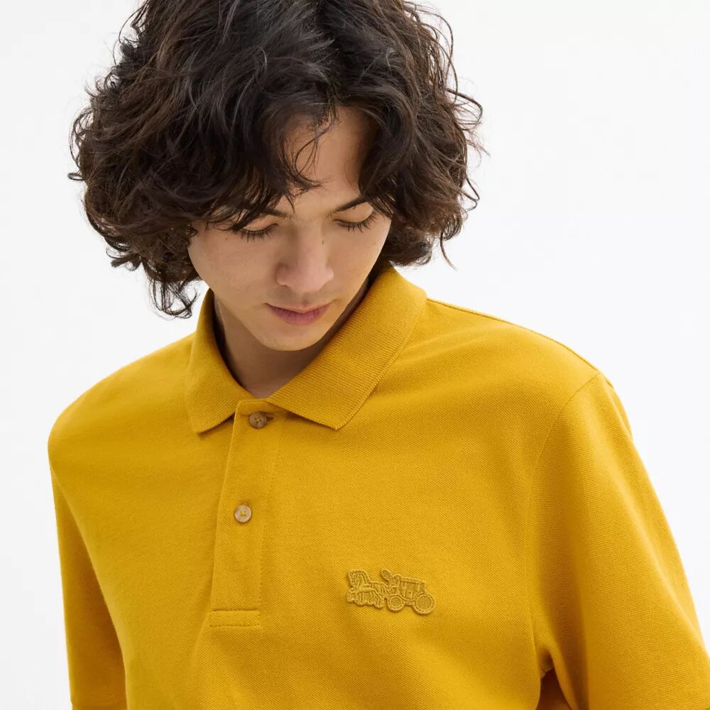 Klassiek Poloshirt met Horse and Carriage-motief van biologisch katoen