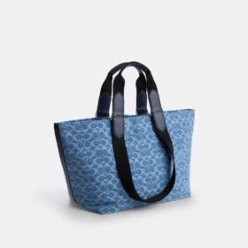 Kleine Tote bag in kenmerkende denim