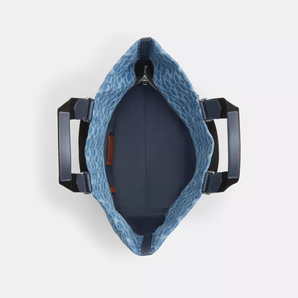 Kleine Tote bag in kenmerkende denim