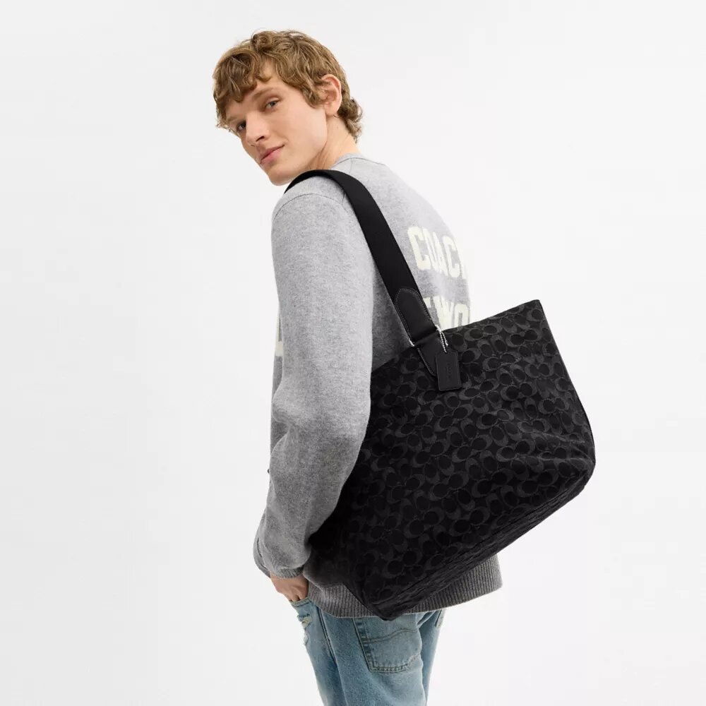 Kleine Tote bag in kenmerkende denim