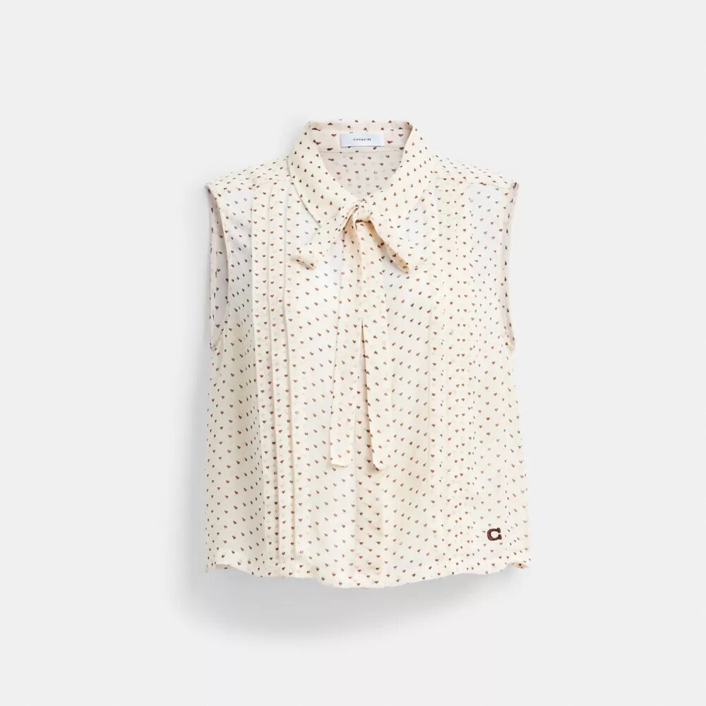 Korte mouwloze blouse