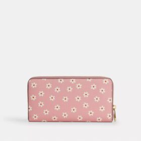 Lange portemonnee met rits rondom en bloemenprint