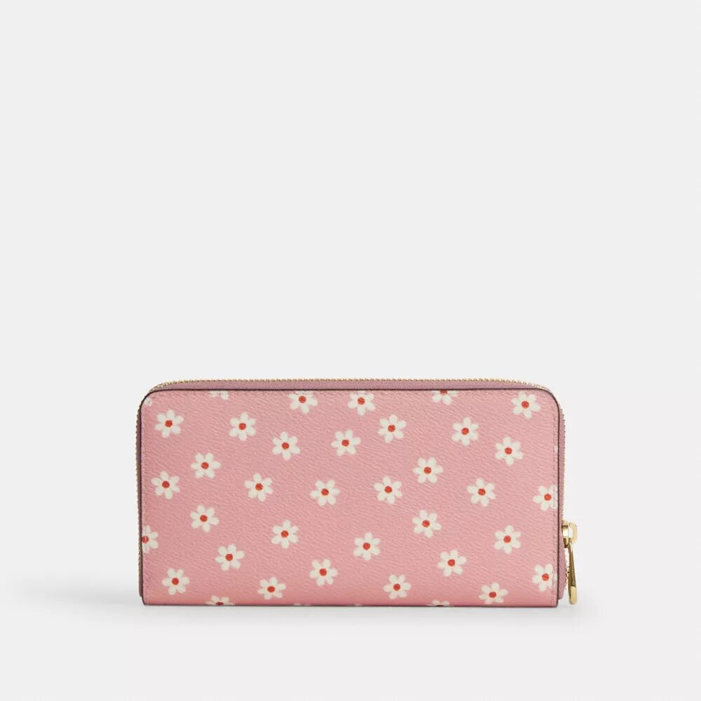 Lange portemonnee met rits rondom en bloemenprint