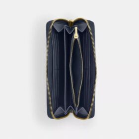 Lange portemonnee met rits rondom in kenmerkend denim