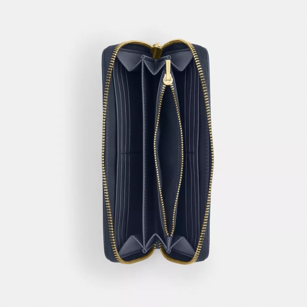 Lange portemonnee met rits rondom in kenmerkend denim