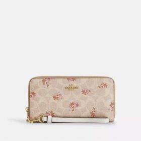 Lange portemonnee met rits rondom van Signature Canvas met bloemenprint