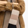 Lange portemonnee met rits rondom van Signature Canvas met streep