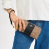 Lange portemonnee met rits rondom van Signature Canvas met streep