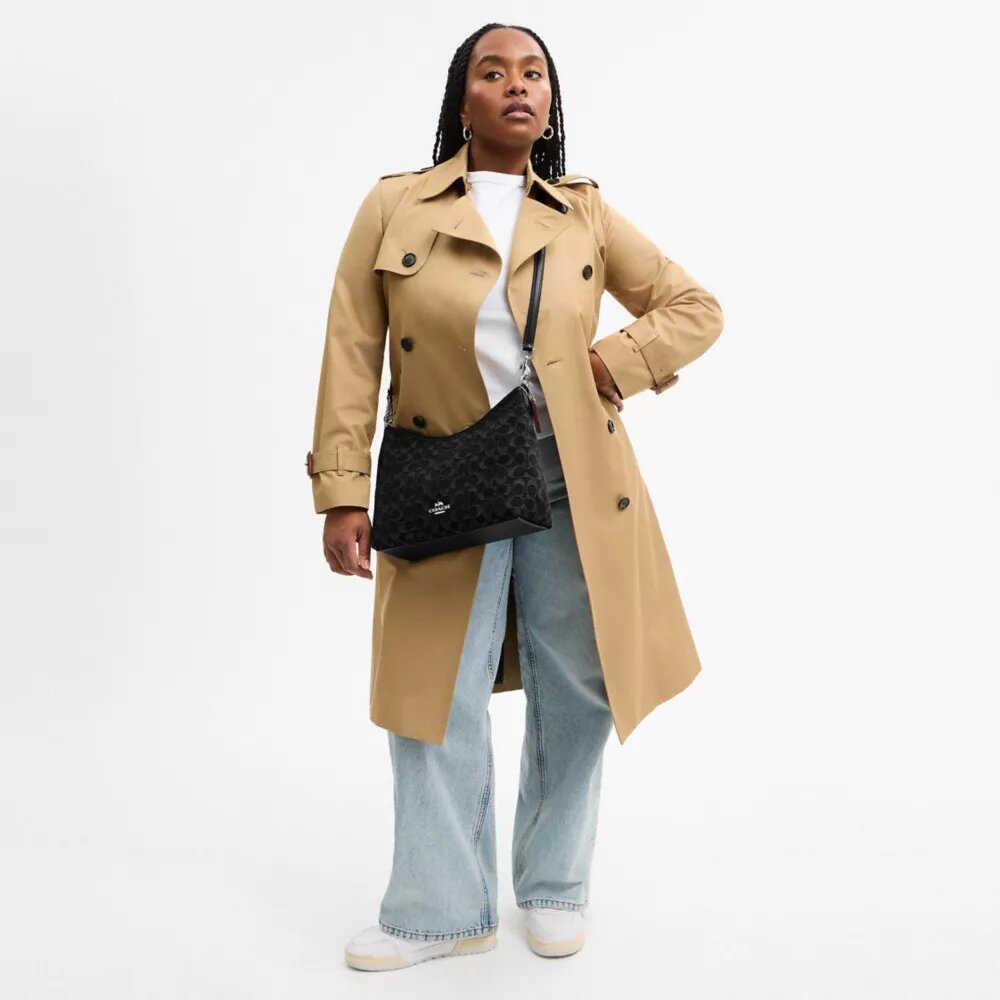 Laurel-schoudertas in kenmerkend denim
