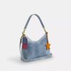Laurel-schoudertas in Loved Denim met bedels