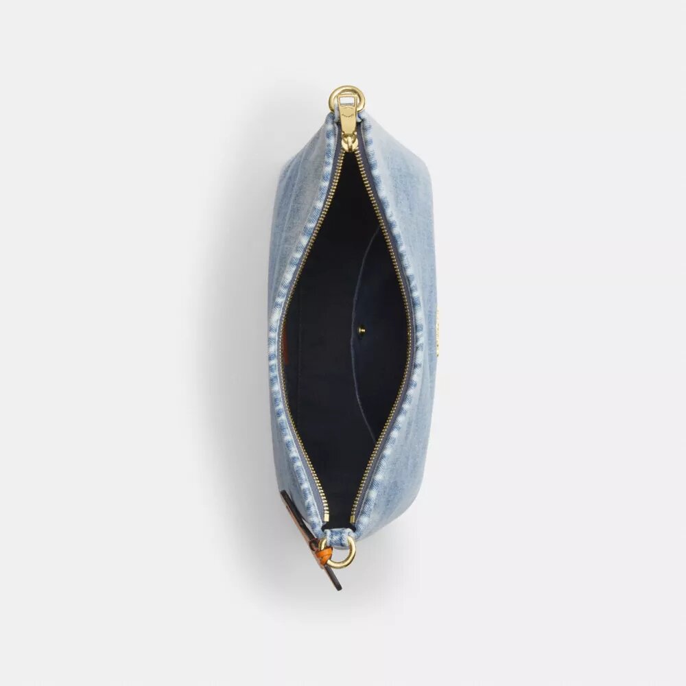 Laurel-schoudertas in Loved Denim met bedels