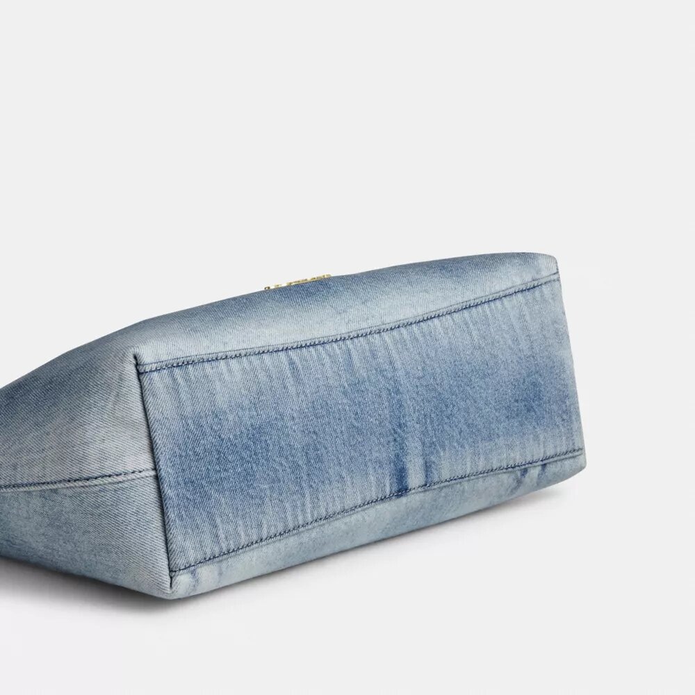Laurel-schoudertas in Loved Denim met bedels