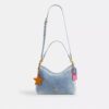 Laurel-schoudertas in Loved Denim met bedels