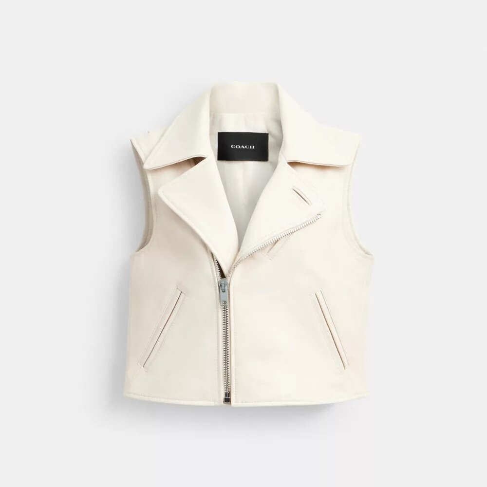 Leren motorgilet