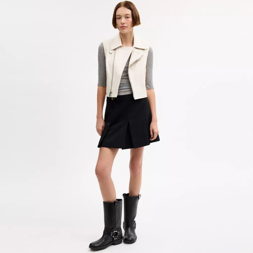 Leren motorgilet