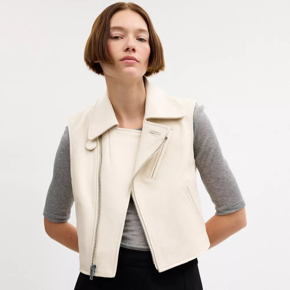 Leren motorgilet