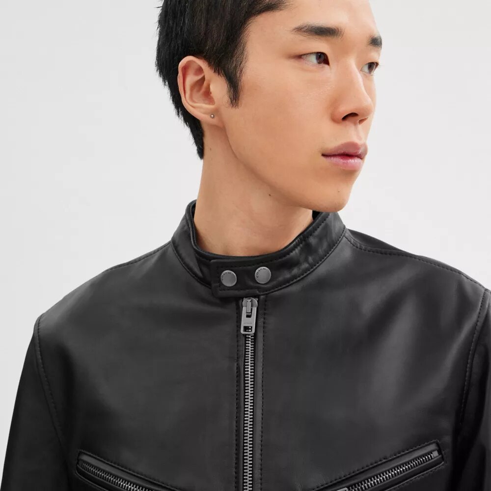 Leren racerjack