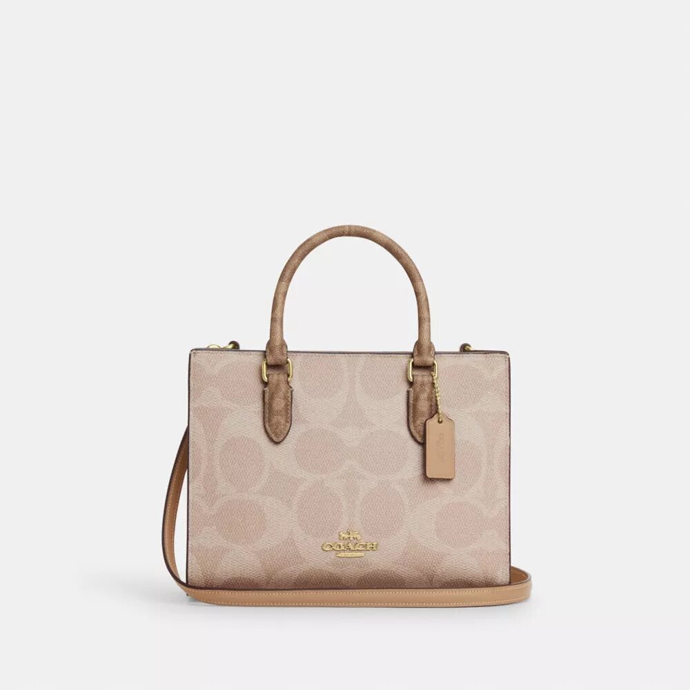 Maggie kleine Tote bag van Signature Canvas met blokprint